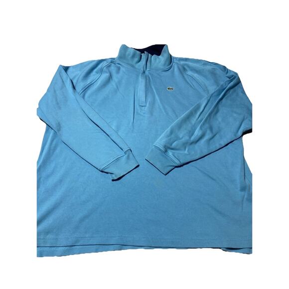 Lacoste Sweater Mens XXXXL 9 Blue Quarter 1/4 Zip Pullover Crocodile Classic 4XL - Picture 1 of 14
